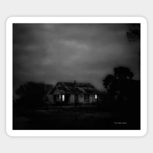 House Around The Bend - Black And White Sticker